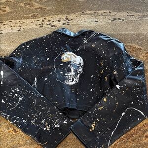 Edgy Skull Splatter Jacket